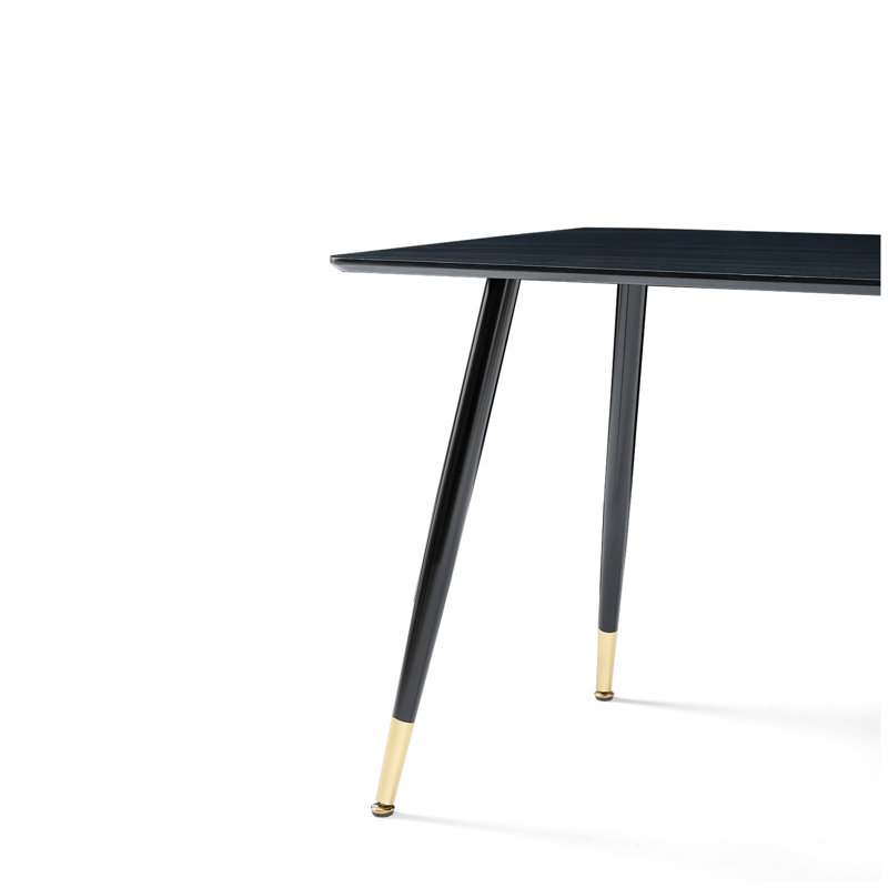 Black Modern Kitchen Dining MDF Table For Smart Home