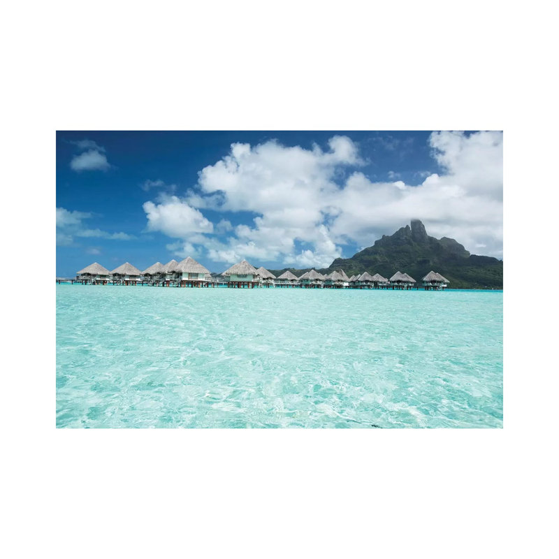 Bungalows On The Beach, Bora Bora, Society Islands, French Polynesia III by Panoramic Images - Wrapped Canvas Print