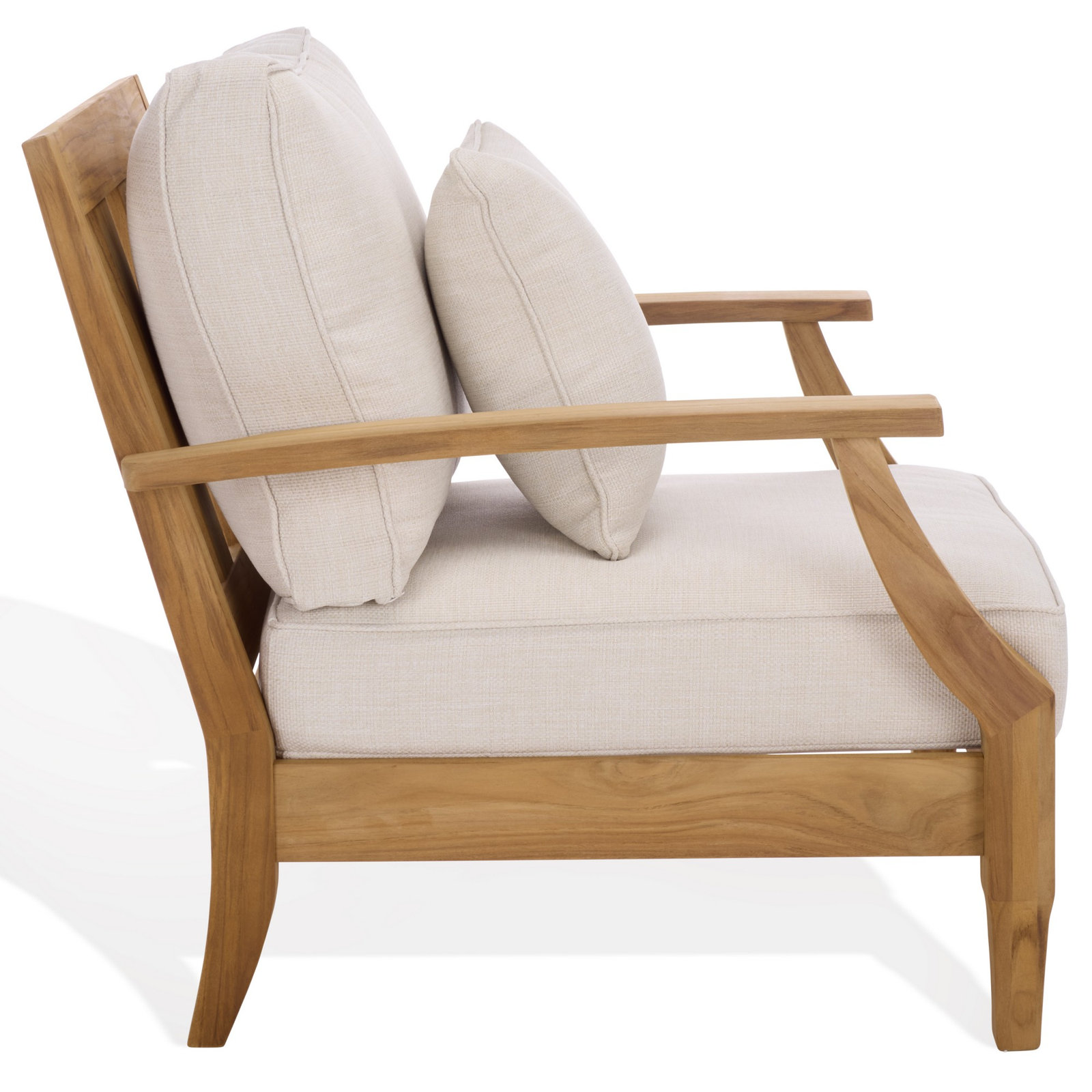 Clairmont Teak Patio Lounge Chair, White
