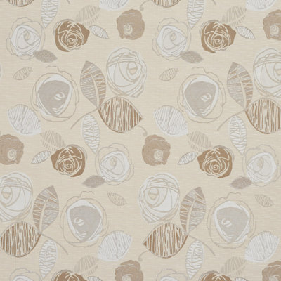 Tissu tweed feuilles et roses