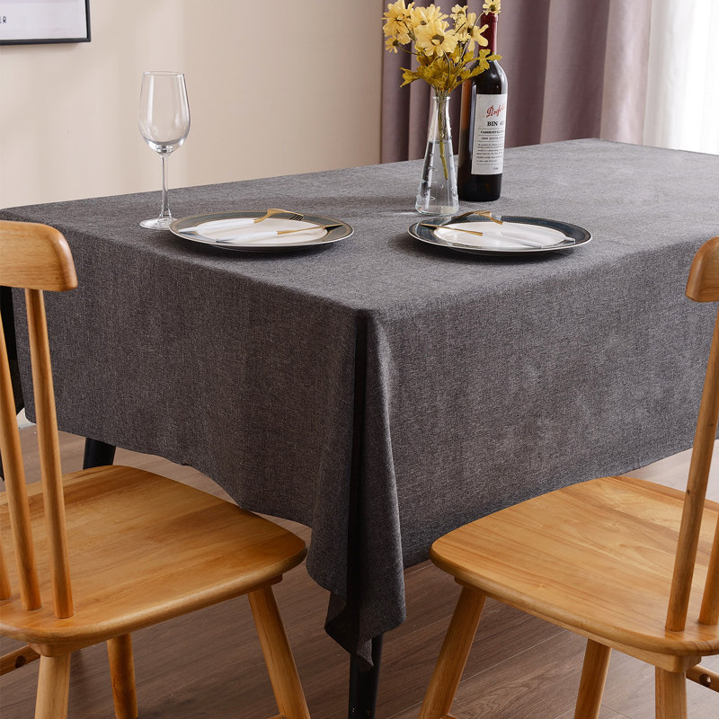 Nappes en lin texturé fabriquées à partir de bouteilles en plastique recyclées | Housse de table en tissu doux et durable | Résistant aux égratignures