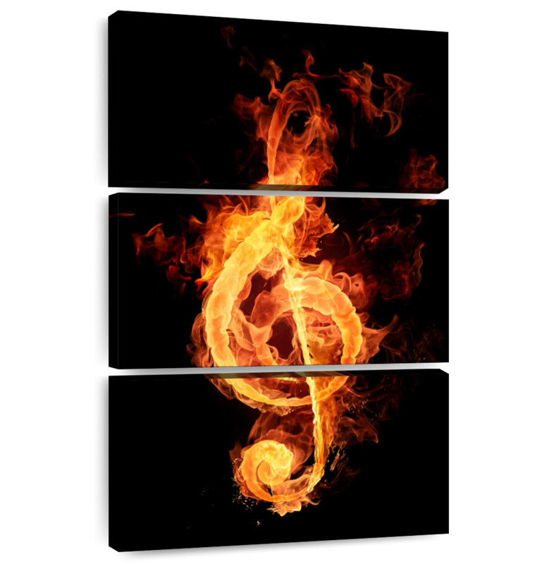 Abarca Flaming G Clef, 74" H x 48" W
