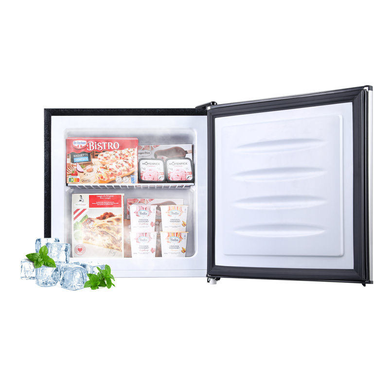 BANGSON 1.1Cu.ft Single Door Compact Mini Freezer, Silver
