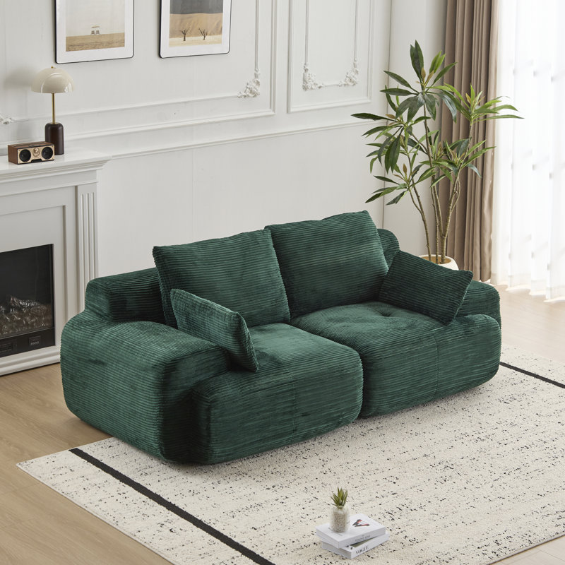 Canapé 84,25 po Corduroy, Vert