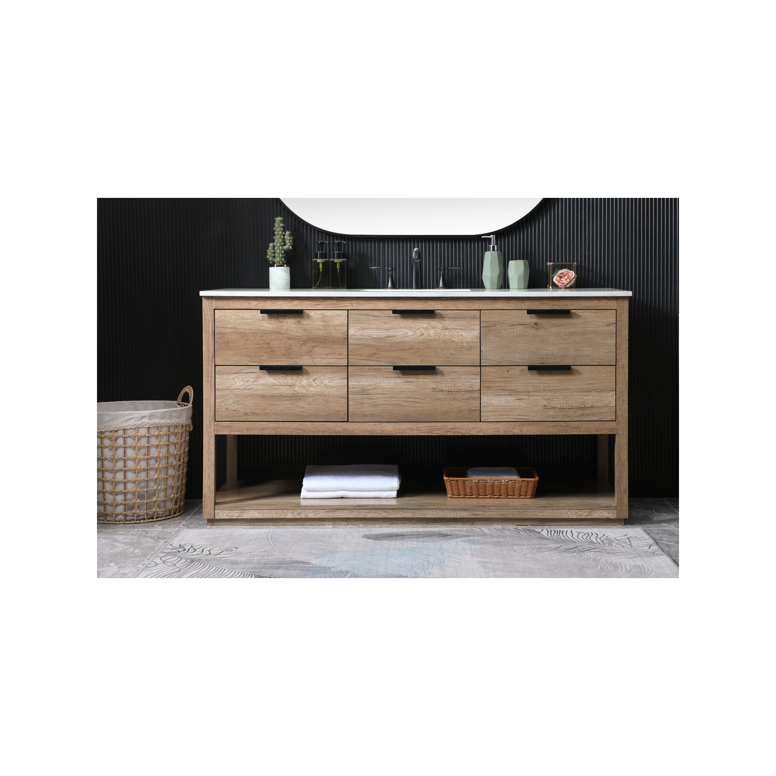 Felicity 60'' Single Bathroom Vanity, Natural Oak