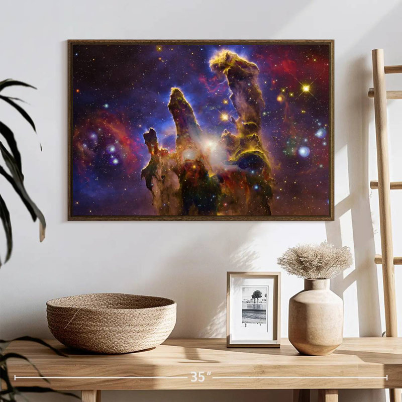 Nebulae And Stars, 25" X 17", Floating Frame Walnut