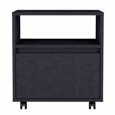 Nightstand (Bedside Side Table), End Table, Side Table Casters, Single Drawer