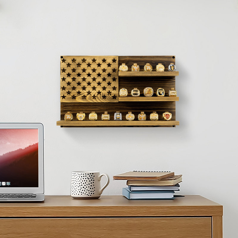 Wall Wood Jewellery Storage Display Ring Holder