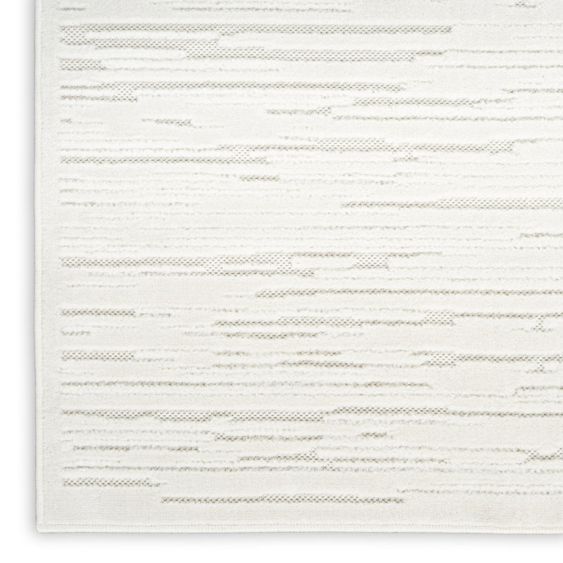 Tapis d'intérieur moderne ivoire Ebern Designs Prasun, Rectangle 5 pi 3 po x 7 pi
