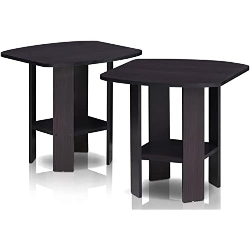 Micha End Table Set with Storage, Dark Walnut, Dark Walnut