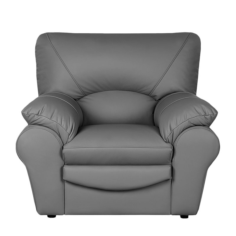 Heppman Leather Armchair, Grey