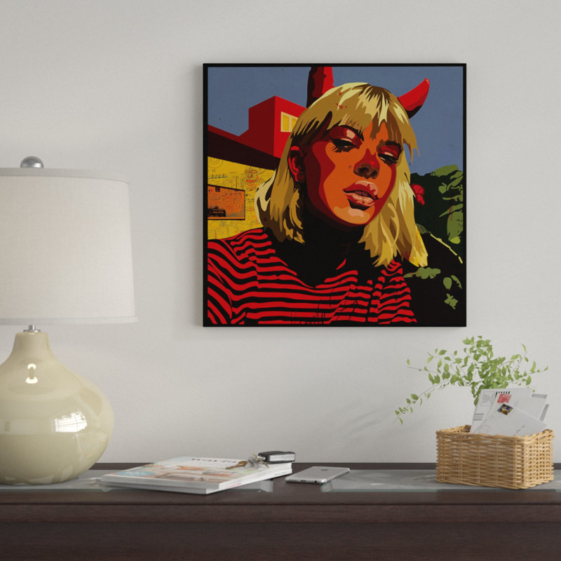 « devil blonde fille », reproduction d’impression sur toile, H 12 po x l 12 po x P 1,5 po, Toile tendue, Pas de tapis