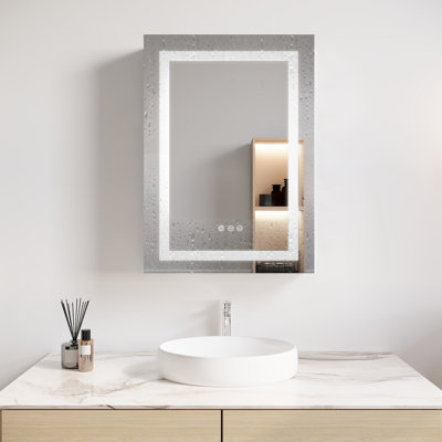 Armoire de salle de bain avec miroir à DEL 26 po x 20 po - Pharmacie avec support à porte simple 3000k à 6000k