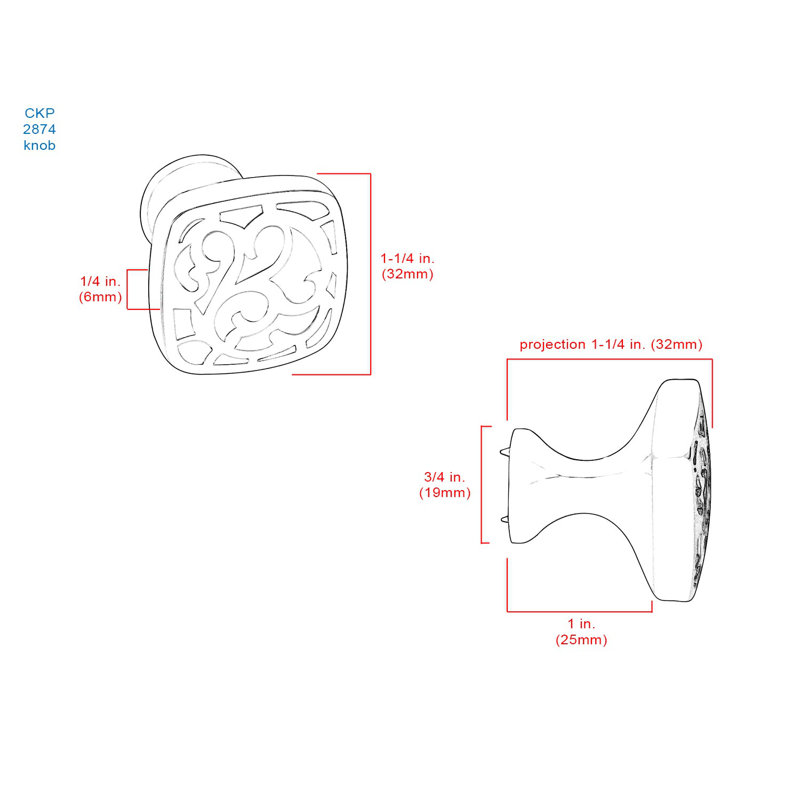 Enhance 1-1/4 Length Square Knob, Brushed Satin Nickel