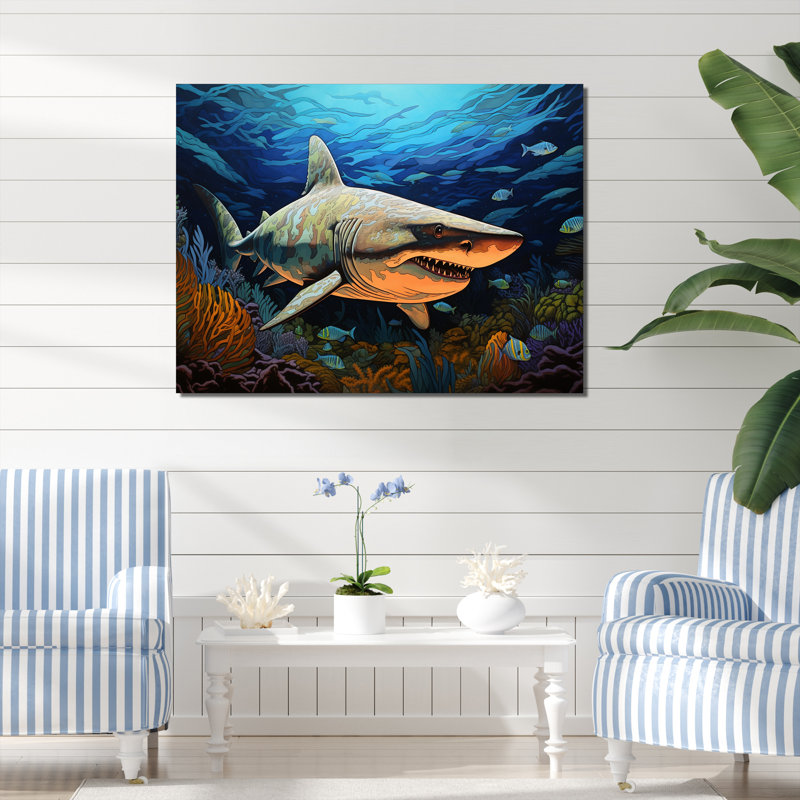 " Bull Shark Depths Photography I ", Wrapped Canvas, 30" H x 40" W