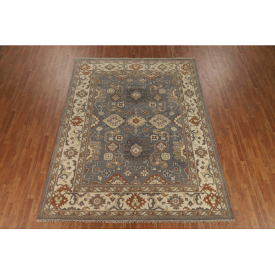 Gray & Ivory Handmade Oushak Indian Area Rug 8x10