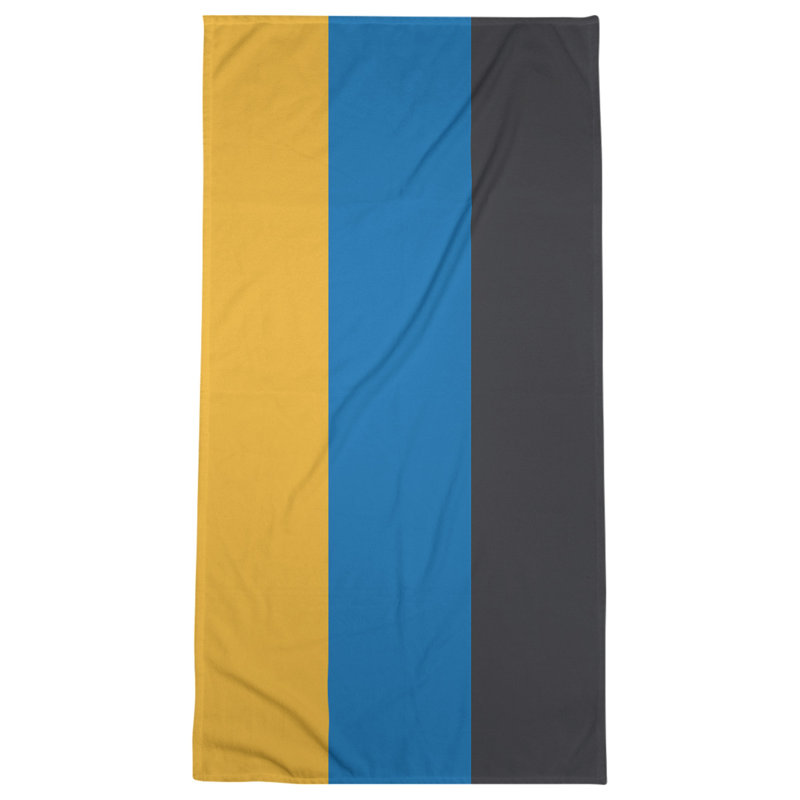 Cotton Blend Lightweight Bath Towel, Golden Yellow/Royal Blue/Slate