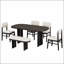 Ensemble de table de salle à manger en bois massif avec banc - Ensemble de table de salle à manger rembourré 6 pièces avec banc