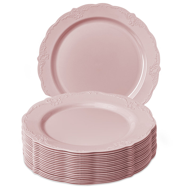 Assiette plate 10 personnes, Rosé