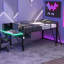 Lit mezzanine avec bureau Gaming, DEL