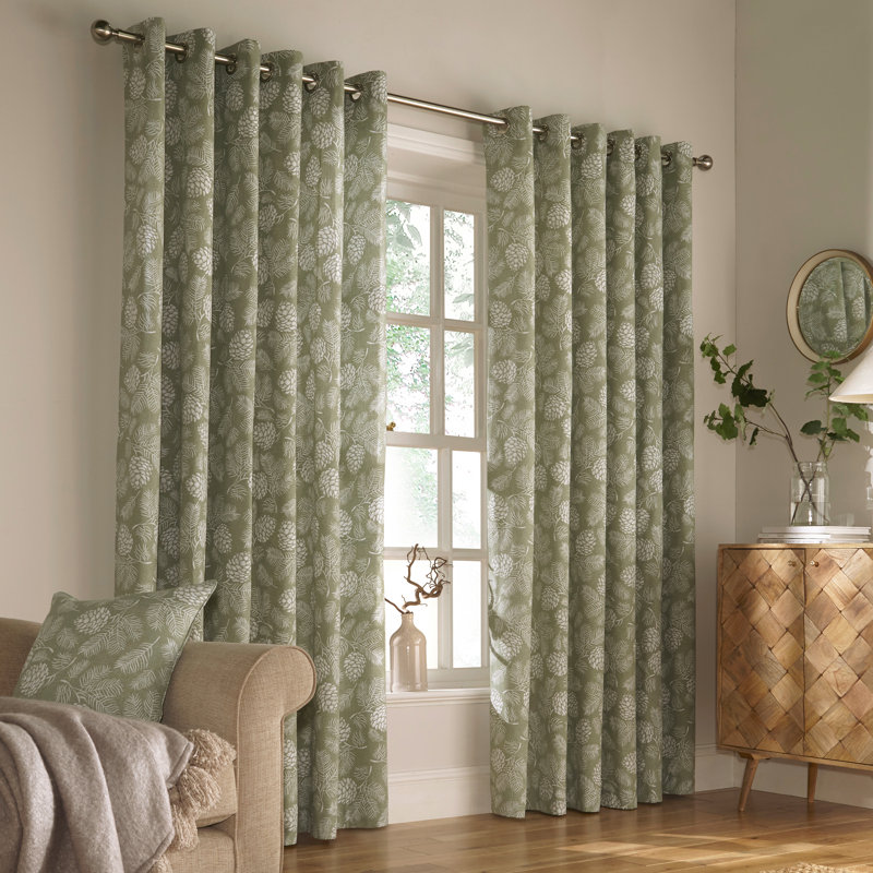 Room Darkening Curtain Pair, Stone, 168 W x 137 D cm