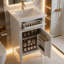 Meuble-lavabo de salle de bain avec lavabo, tablette réglable et tiroir inclinable-993786029