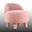 Round Orthopedic Sponge Ottoman With Wooden Legs