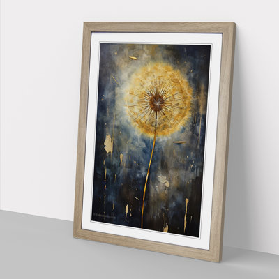 Dandelion Hard Edge Painting No.2 - Single Picture Frame Print on Wood