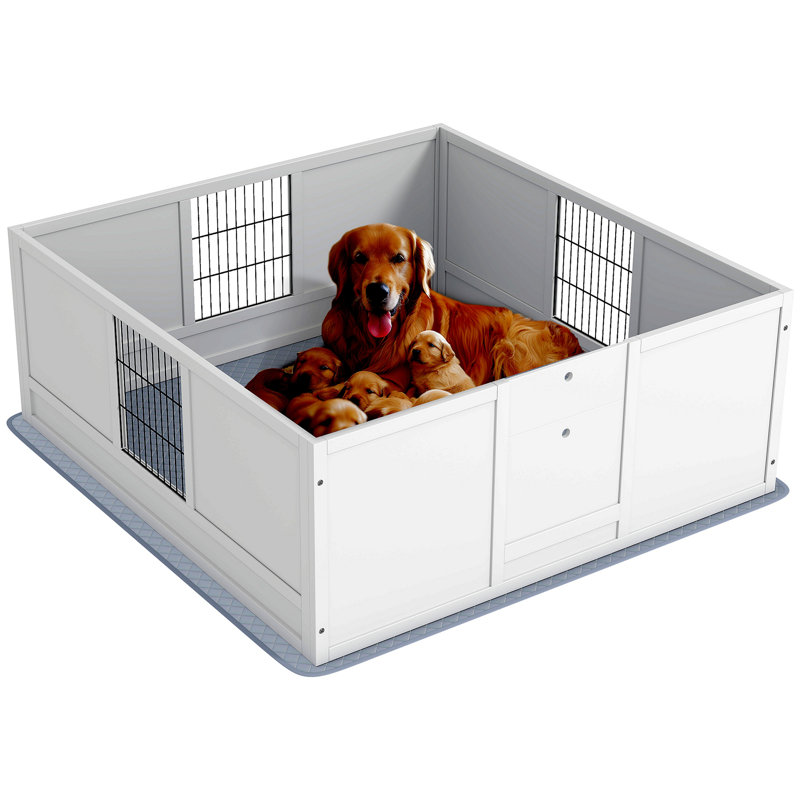 Boîte de mise bas pour chiens et chiots Pawhut