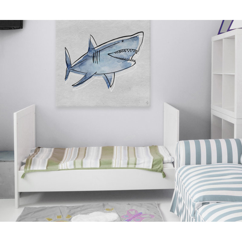 Quintin Great Blue Shark - Painting on Canvas, 81cm H x 81cm W 