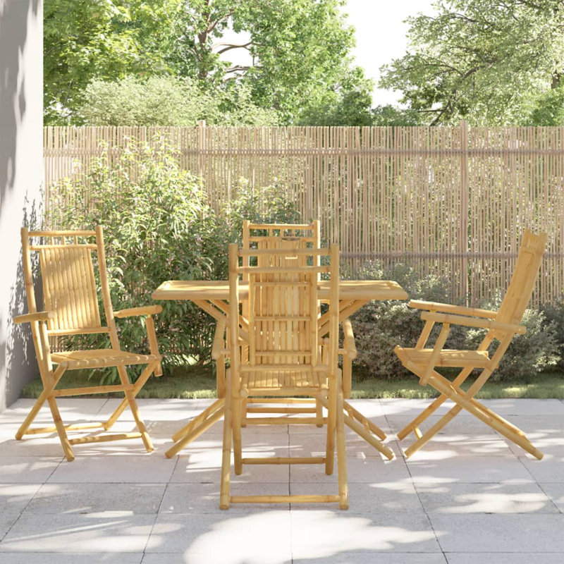 Ameisha 4 - Person Wood Patio Dining Set with Rectangular Table