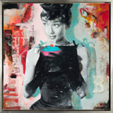 Audrey' by Colio - Floater Frame Painting on Canvas