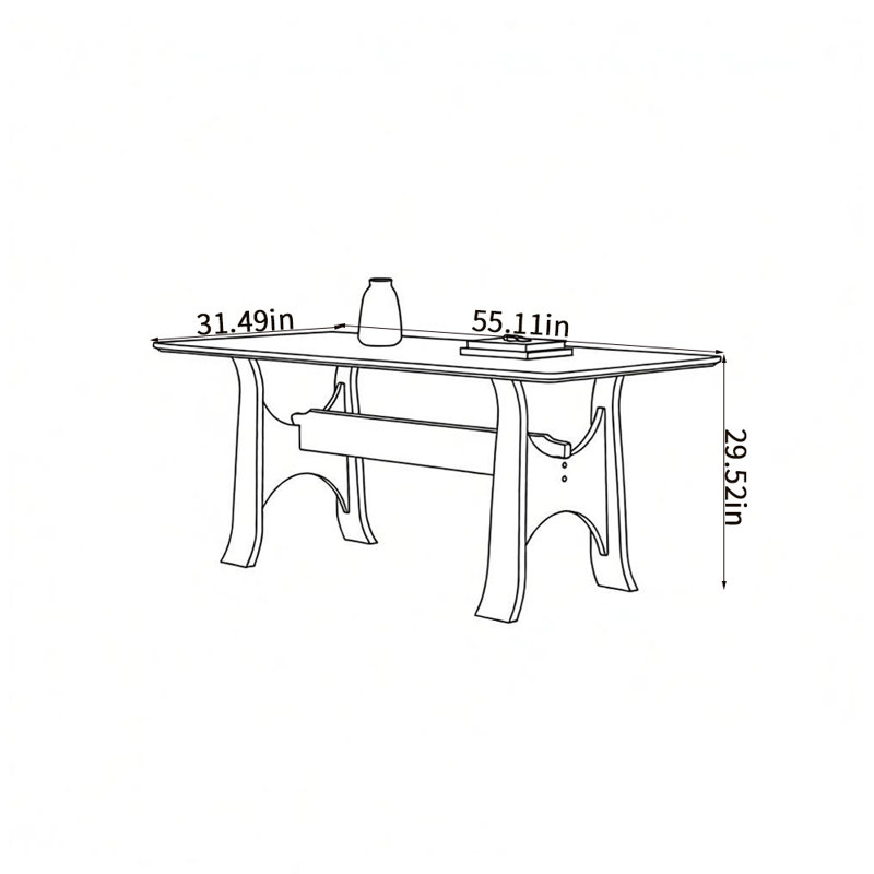 Retro and unique dining table, 29.52”H x 55.11”L x 31.49”W