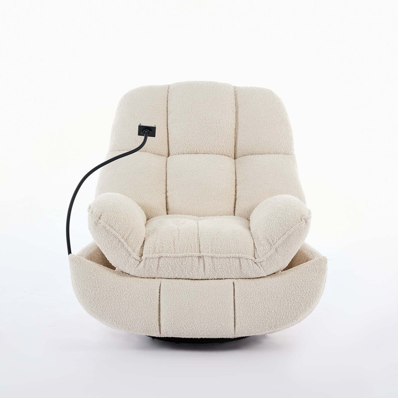 Phoenix Teddy Fabric Swivel Rocker Recliner Armchair , Manual - Handle / Lever