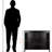 Brownlee Brown Finish 2-Section Bookcase with Wide Shelf, 29.73'' H X 36.83'' W X 11.68'' D