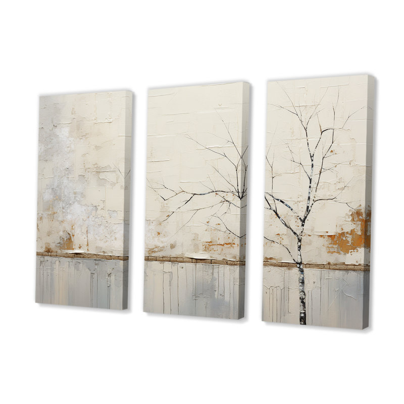 «Simplicity Winter Dream III», ensemble d'art mural paysage d'hiver, H 28 po x l 36 po x P 1 po, Toile tendue