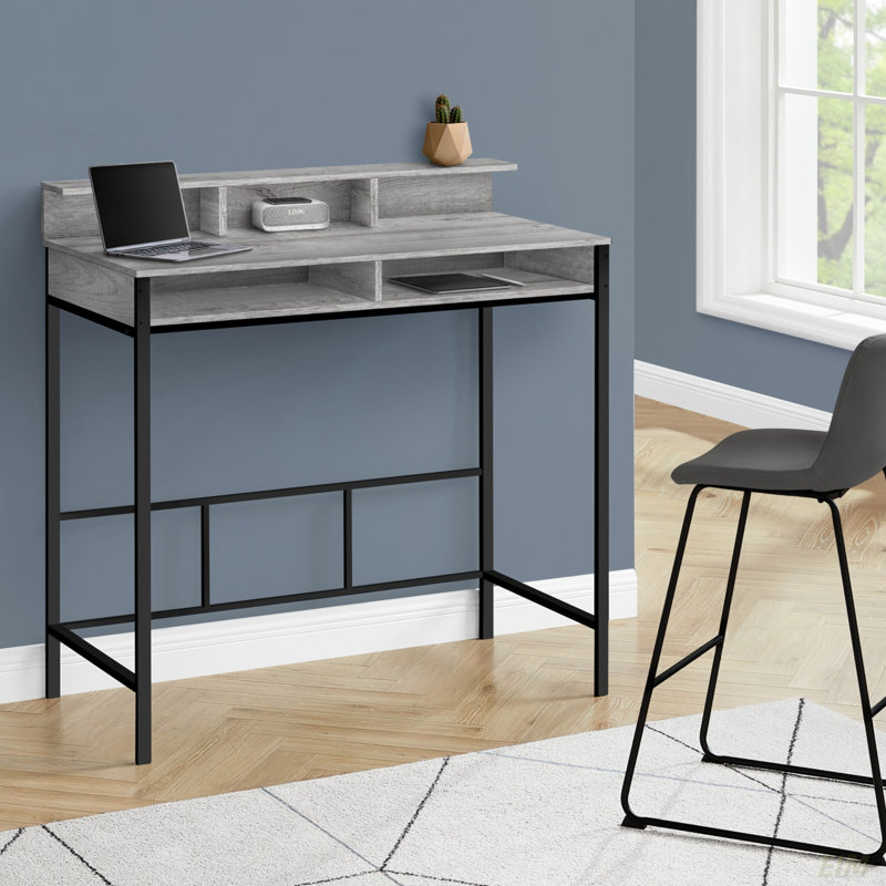 Casanova Computer Desk, Gray/Black