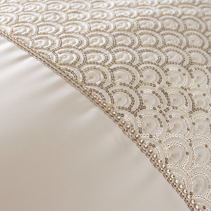 Deco Sequin Duvet Cover Set, Gold, Super King Duvet Cover + 2 Standard Pillowcases