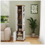 Armoire de rangement rotative à 360 degrés avec miroir pleine longueur, 8 tablettes ouvertes, crochets et 1 porte pour un usage domestique polyvalent