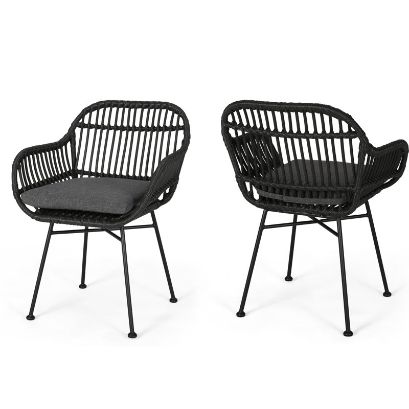 Chaise avec accoudoirs Jaxton, Gris foncé