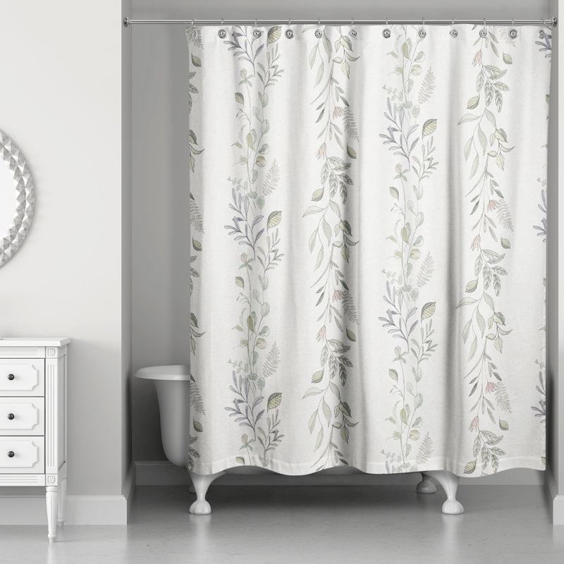 Rideau de douche simple Clementie, Blanc