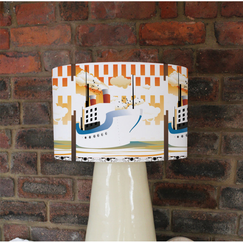 Drum Cotton Lamp Shade ( Uno ), 22cm H x 25cm W x 25cm D