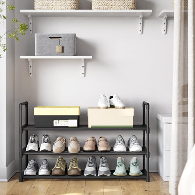 Shoe Rack, Shoe Storage Organizer, Metal Shoe Shelf, Stackable For Closet, Entryway, Bedroom,