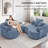 Boneless Latitude Run®109” Curved Upholstered Sofa, Compression Chenille Cloud Couch with Deep Seat & 4 Pillows-1215498353