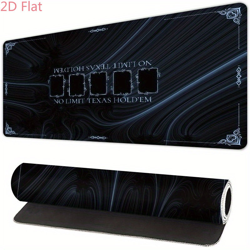 Tapis de table plat Texas Hold'Em en 2 dimensions, tapis de jeu à surface lisse - avec une surface antidérapante de haute qualité et un motif bleu, adapté aux ordinateurs portables, aux claviers et aux souris, ainsi qu'aux tapis de souris de bureau - 11,81 po x 27,56 po