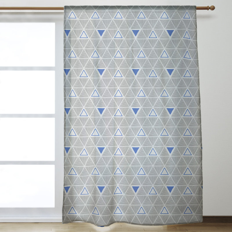 Jordao Room Darkening Curtain Single Panel, Blue/Gray