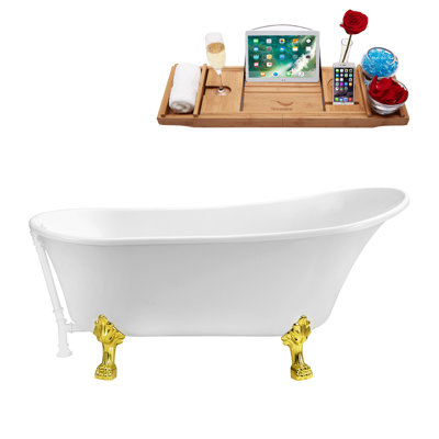 66.9'' x 31.5'' Soaking Acrylic Bathtub