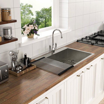 25 X 22 X 9 Inch Kitchen Sink Drop In 16 Gauge Stainless Steel 25" Single Bowl Topmount Kitchen Sink Basin