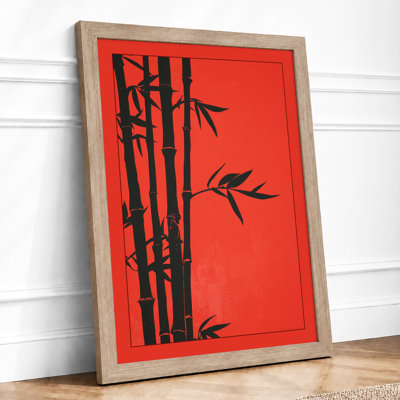Bamboo Silhouette Japandi - Framed Print