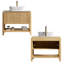 36 lavabos de meuble-lavabo autoportant en bambou grain de bois